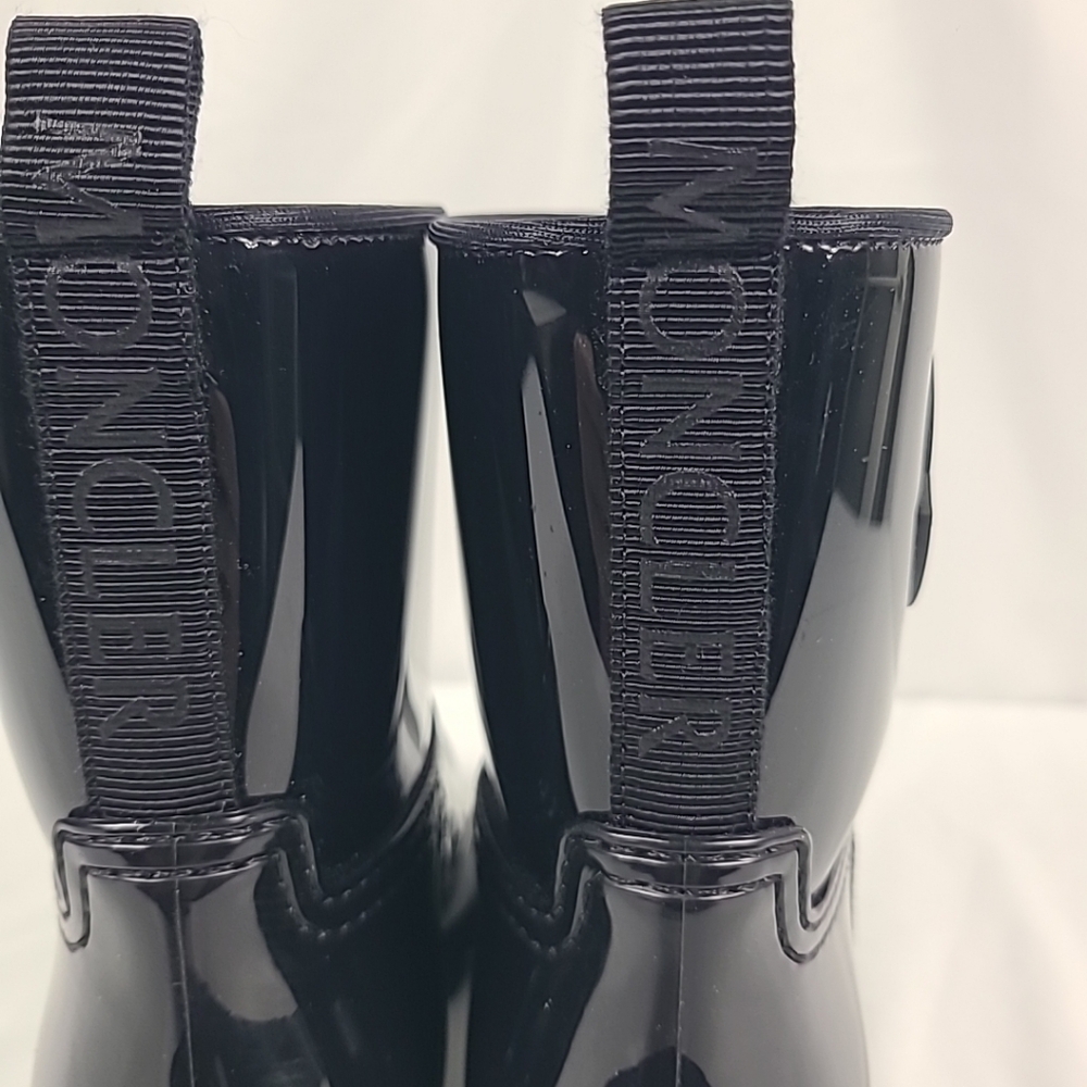 NEW Moncler Ginett Logo-Appliqurd Glossed Rubber Rainboots Black Sz 38, US 8 - Picture 6 of 10